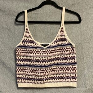 rag & bone Cream and Purple Knit Crop Top